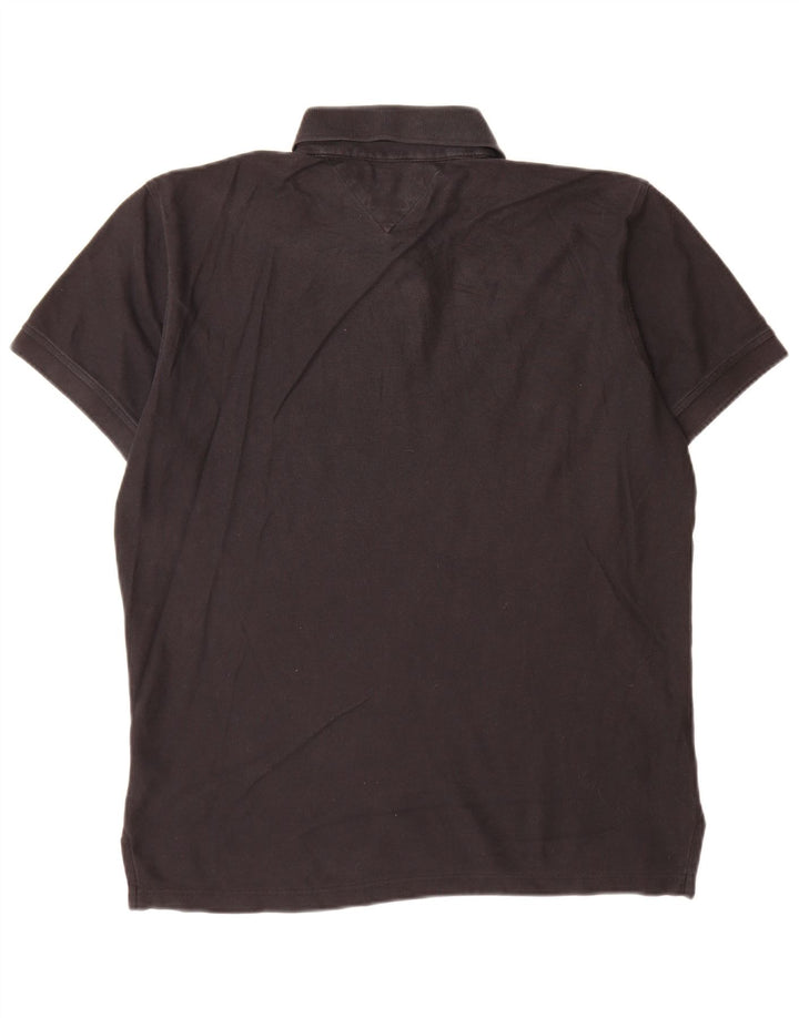 Tommy Hilfiger Herre Regular Fit Polo Shirt Stor sort bomuld