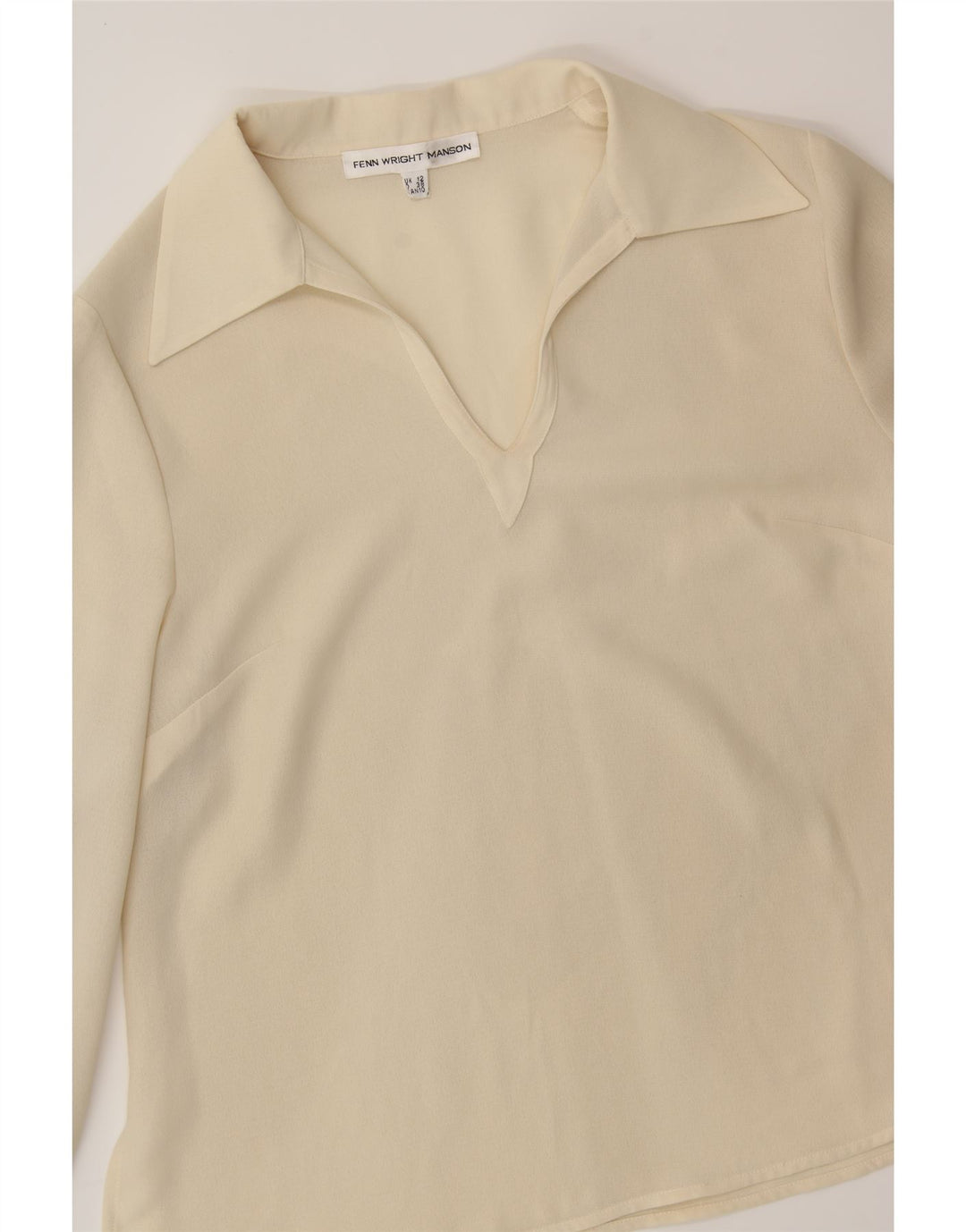 FENN WRIGHT MANSON Womens Long Sleeve Blouse Top UK 12 Medium  Off White Vintage Fenn Wright Manson and Second-Hand Fenn Wright Manson from Messina Hembry 