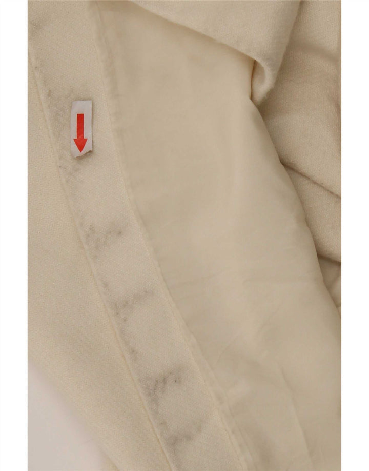 Zara Dame Overfrakke UK 16 Large White Polyester