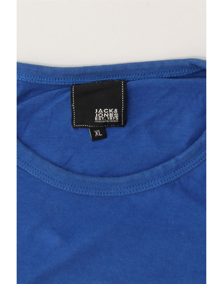 JACK & JONES Herre Grafisk T-Shirt Top XL Blå