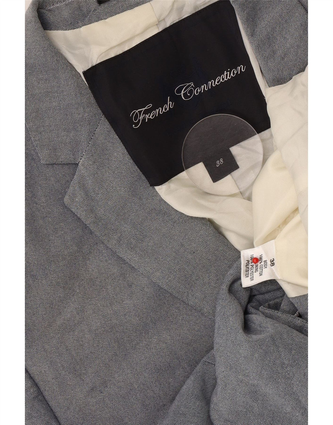 French Connection Herre 2 Button Blazer Jacket UK 38 Medium Grey Polyester