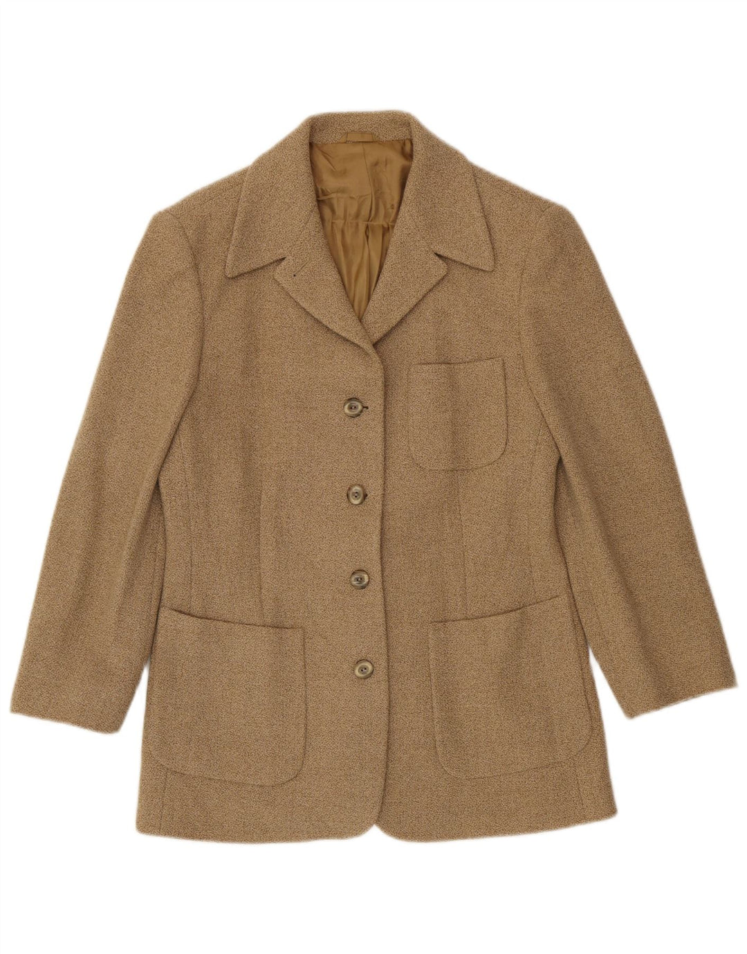 Henry Cottons Dame 4-knaps blazerjakke IT 46 Stor Beige Uld