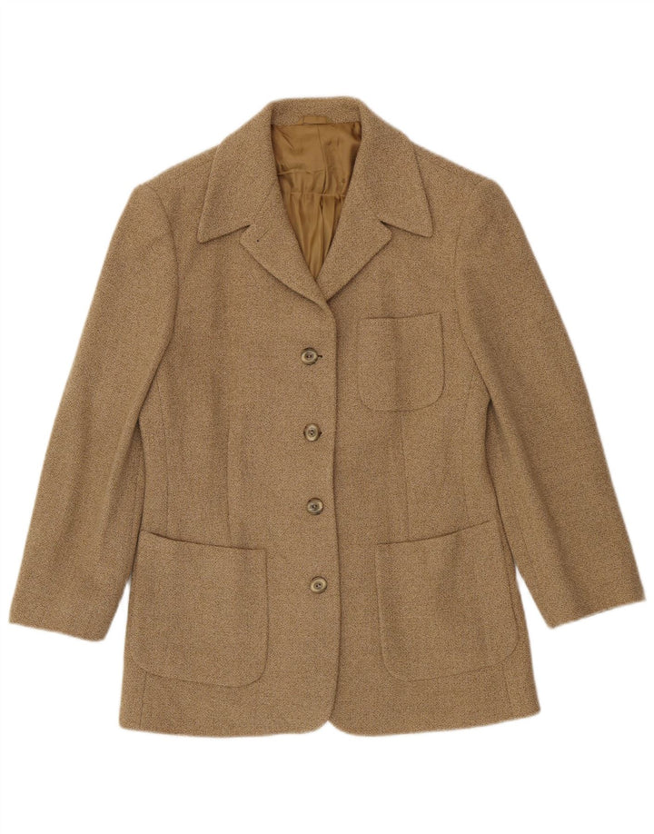 Henry Cottons Dame 4-knaps blazerjakke IT 46 Stor Beige Uld