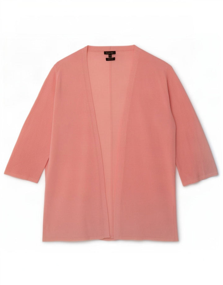 Massimo Dutti dame cardigan sweater med 3/4 ærmer UK 14 Medium Pink