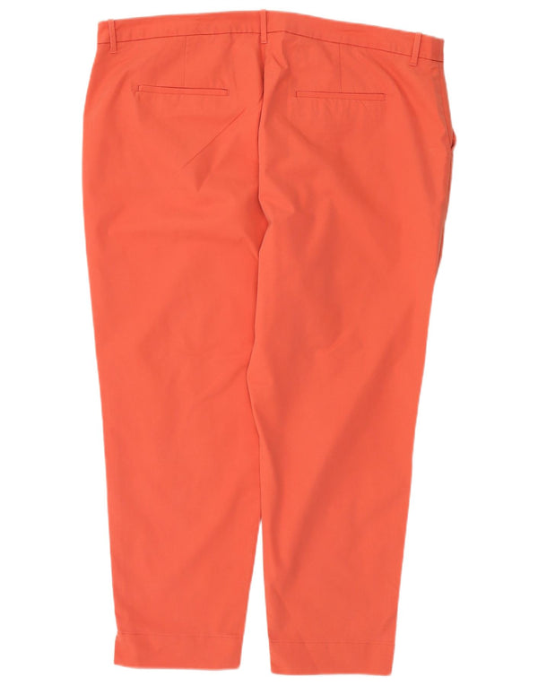 Marks & Spencer Dame Cropped Trousers UK 22 3XL W44 L27 Orange Bomuld