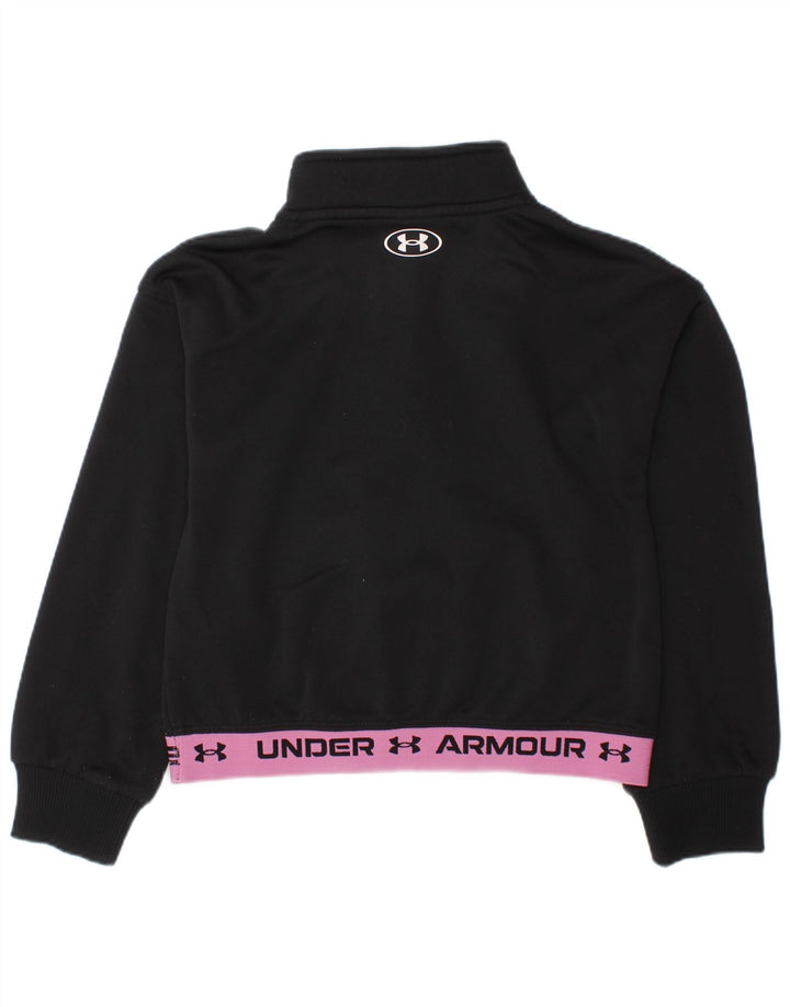 UNDER ARMOUR Sweatshirt med lynlås til piger 4-5 år Sort Colourblock
