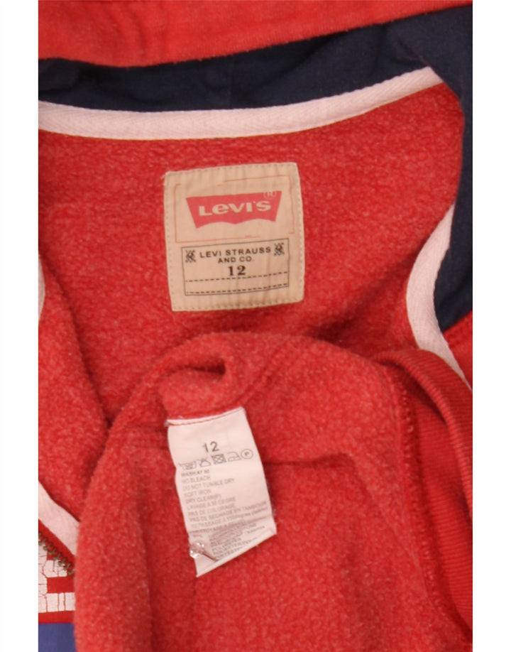 Levi's Boys grafisk hættetrøje med lynlås 11-12 år rød bomuld