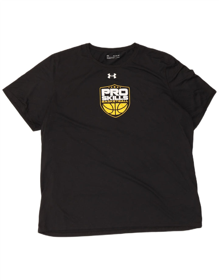 UNDER ARMOUR Herre Heat Gear Grafisk T-Shirt Top 3XL Sort Polyester