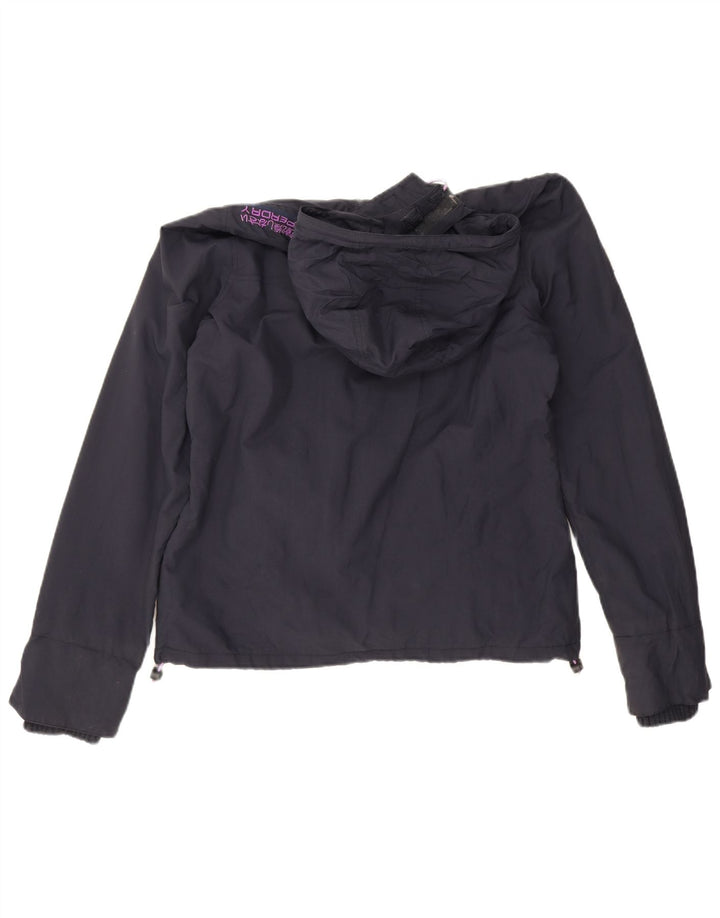 Superdry Graphic Windbreaker Jacket til kvinder UK 14 Medium Navy Blue