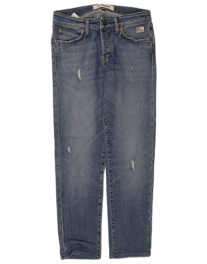 Roy Rogers Dame Distressed Slim Jeans W31 L29 Blå Bomuld