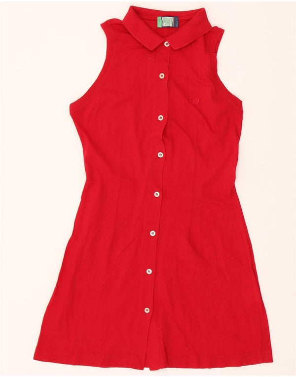 SERGIO TACCHINI ærmeløs skjortekjole til kvinder IT 42 Medium rød bomuld