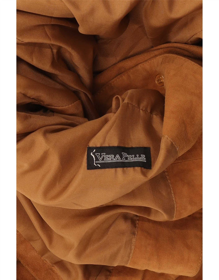 Vintage dame ruskindsjakke UK 14 Medium Beige Læder