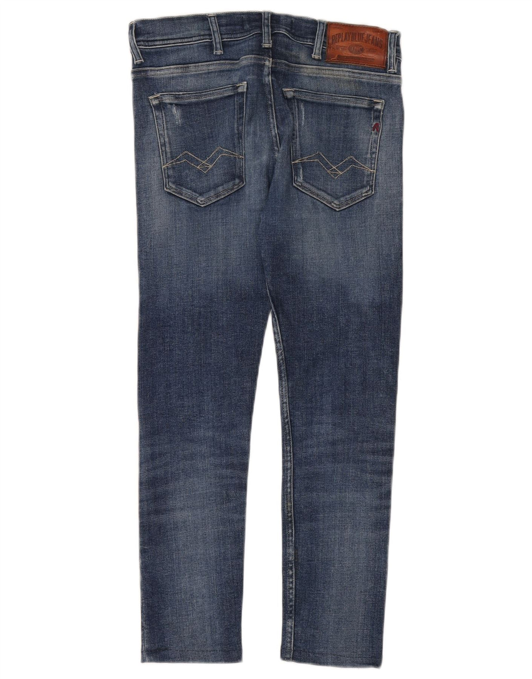 Replay Womens Crop Distressed Slim Jeans W30 L26 Blue