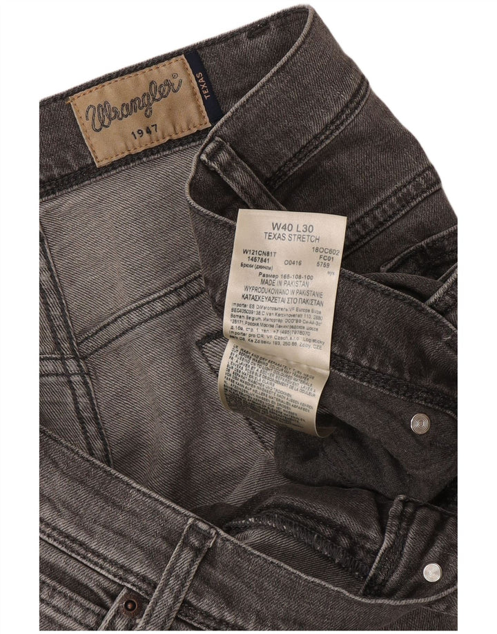WRANGLER Herre Texas Stretch Straight Jeans W40 L30 Grå Bomuld