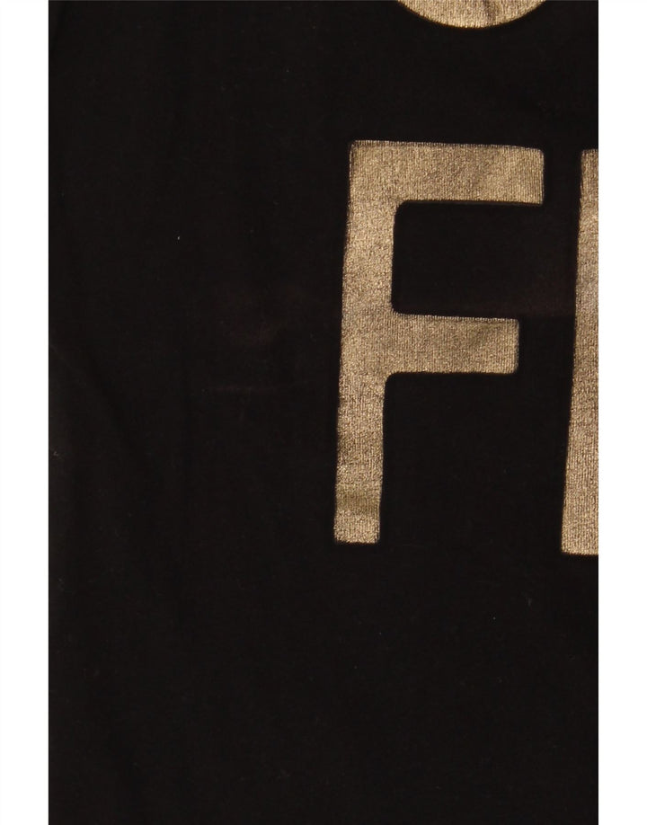 Trussardi Jeans Dame Grafisk T-Shirt Top UK 14 Medium Sort