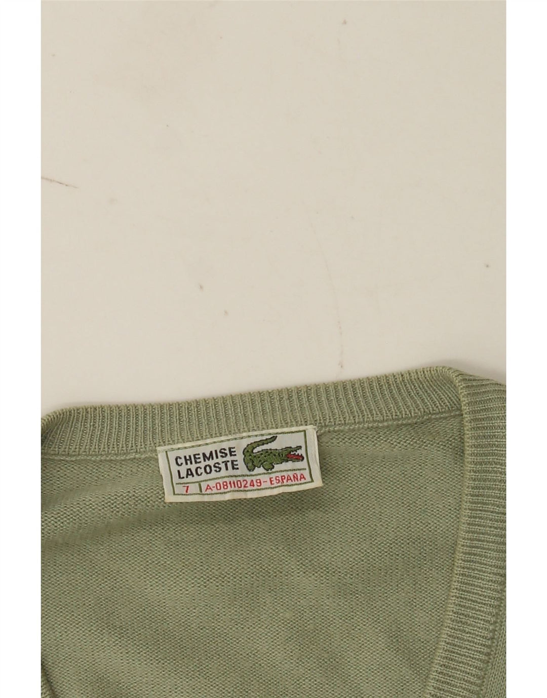 Lacoste Herre V-hals sweater str. 7 2XL Grøn