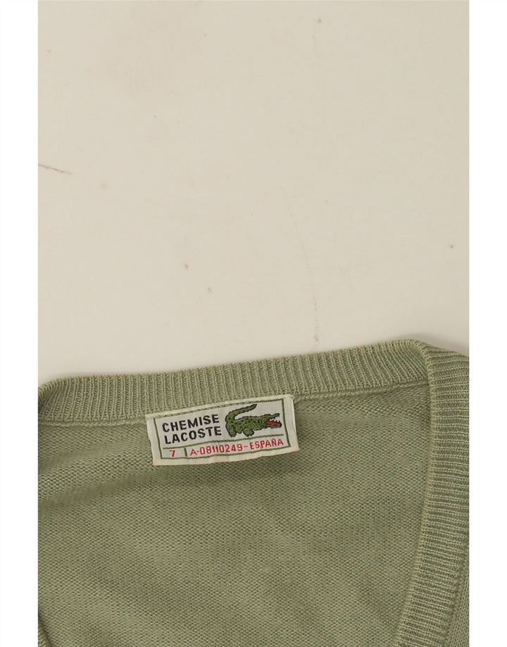 Lacoste Herre V-hals sweater str. 7 2XL Grøn