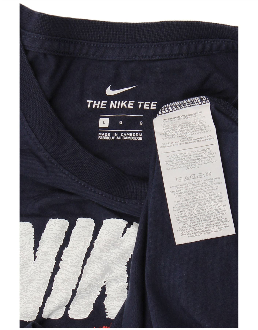 Nike grafisk T-shirt top til mænd, stor marineblå bomuld