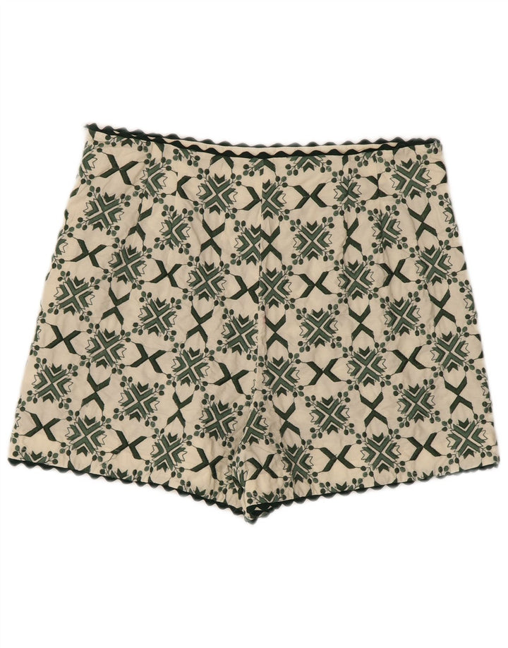 Zara Casual Shorts til kvinder Store W30 Off White Geometriske