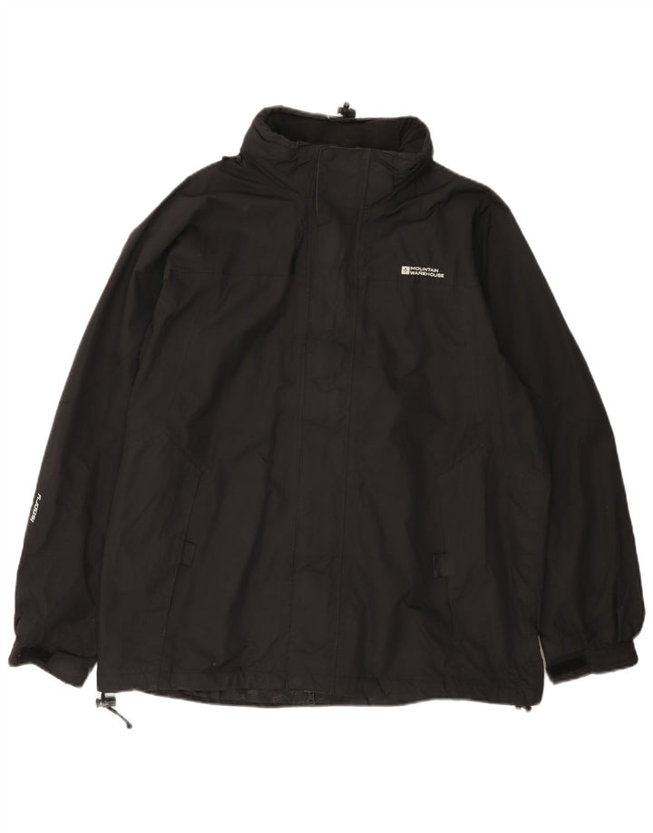 Mountain Warehouse Regnjakke med hætte til mænd UK 38 Medium Sort Nylon