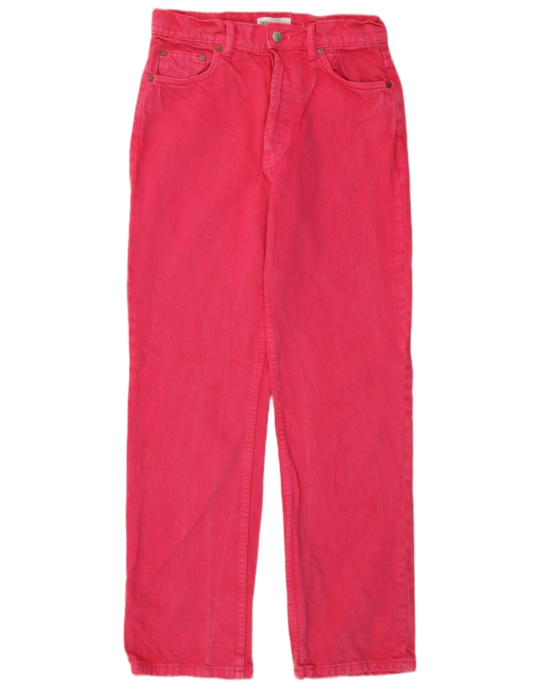 Zara Dame Straight Jeans EU 38 Small W28 L29 Pink