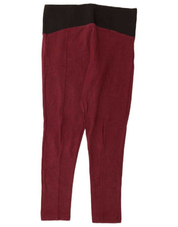 Marks & Spencer Womens Leggings UK 12 Medium Burgundy Viscose