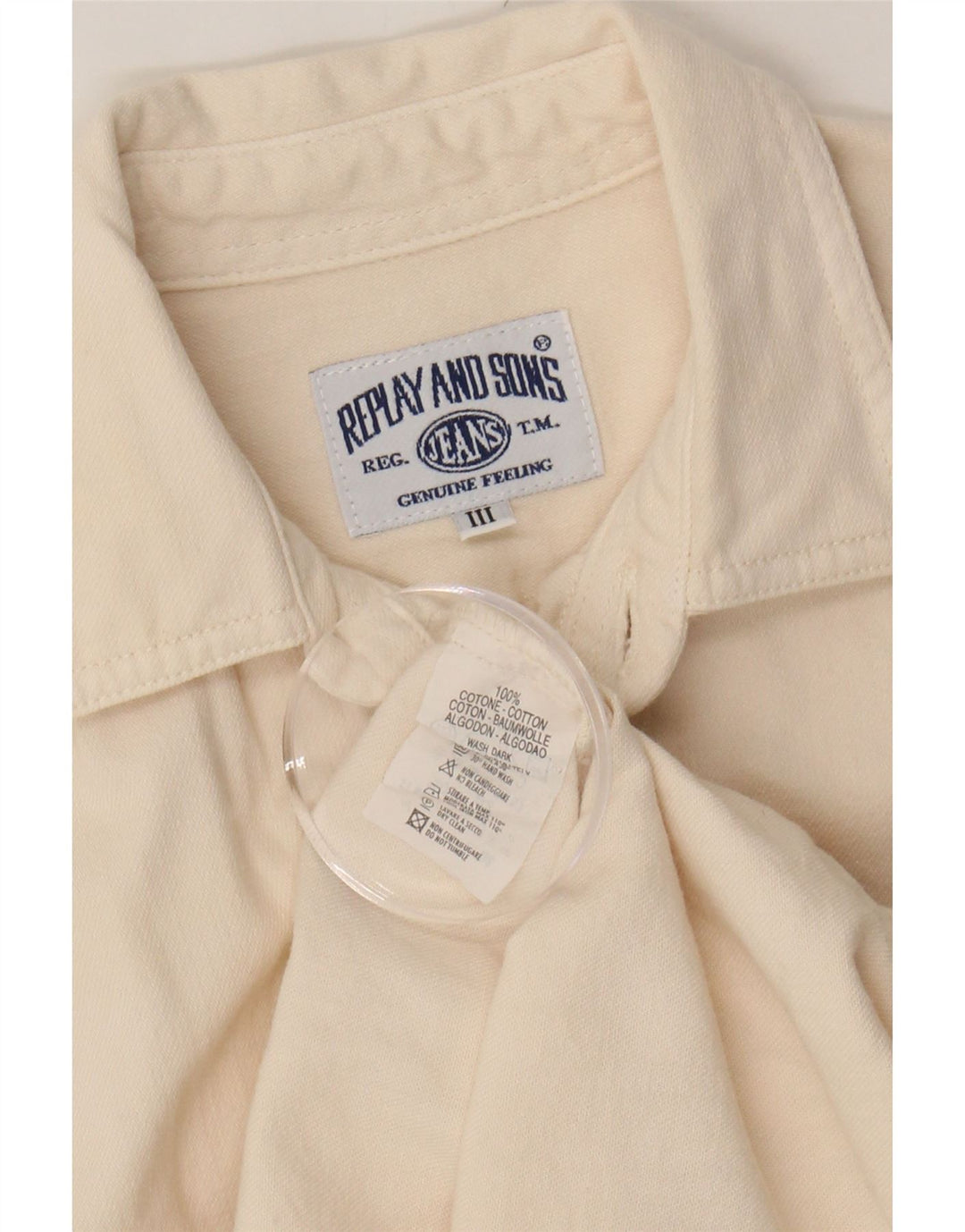 REPLAY Boys Shirt 9-10 Years Beige Cotton Vintage Replay and Second-Hand Replay from Messina Hembry 