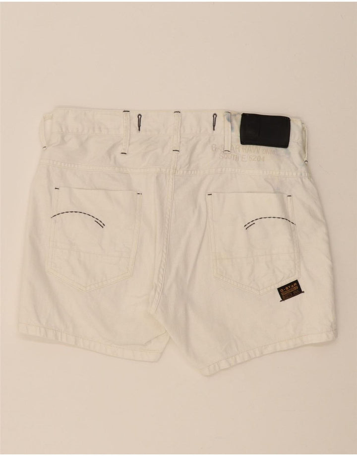 G-STAR Womens Denim Shorts W33 Large White Cotton Vintage G-Star and Second-Hand G-Star from Messina Hembry 