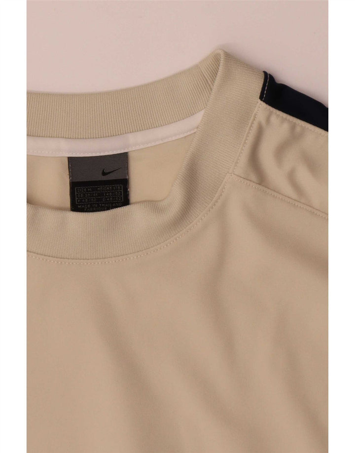 Nike T-shirt top til mænd UK 39/41 Medium Beige Colourblock Polyester