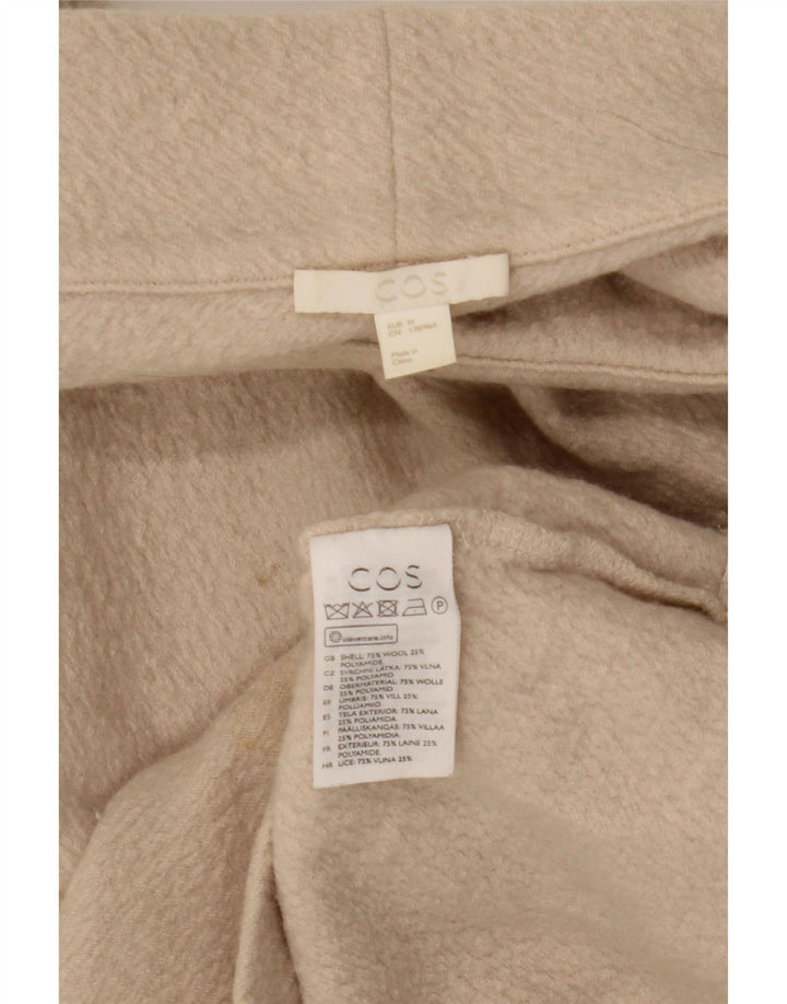 Cos Dame 3/4-ærmet skjortetrøje med skildpaddehals UK 14 Medium Beige Uld