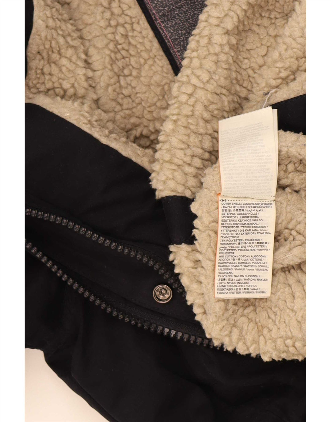Superdry Windparka vindjakkejakke med hætte til kvinder UK 14 Medium Navy Blue