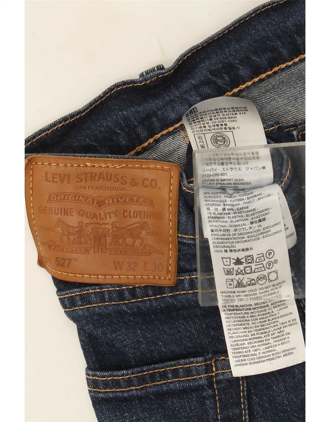 Levi's Herre 527 Bootcut Jeans W32 L30 Marineblå Bomuld