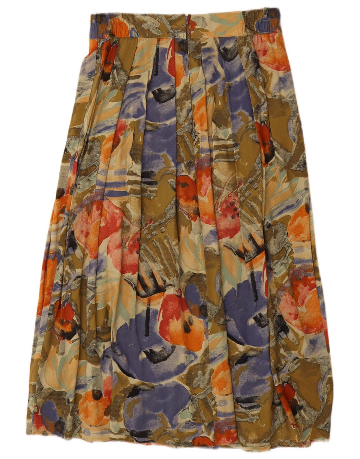 VINTAGE Maxi plisseret nederdel til kvinder IT 44/46 Medium W28 Flerfarvet blomster
