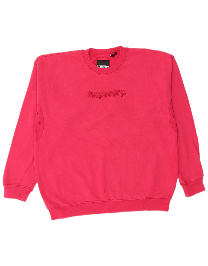 SUPERDRY grafisk sweatshirt til mænd, stor pink bomuld