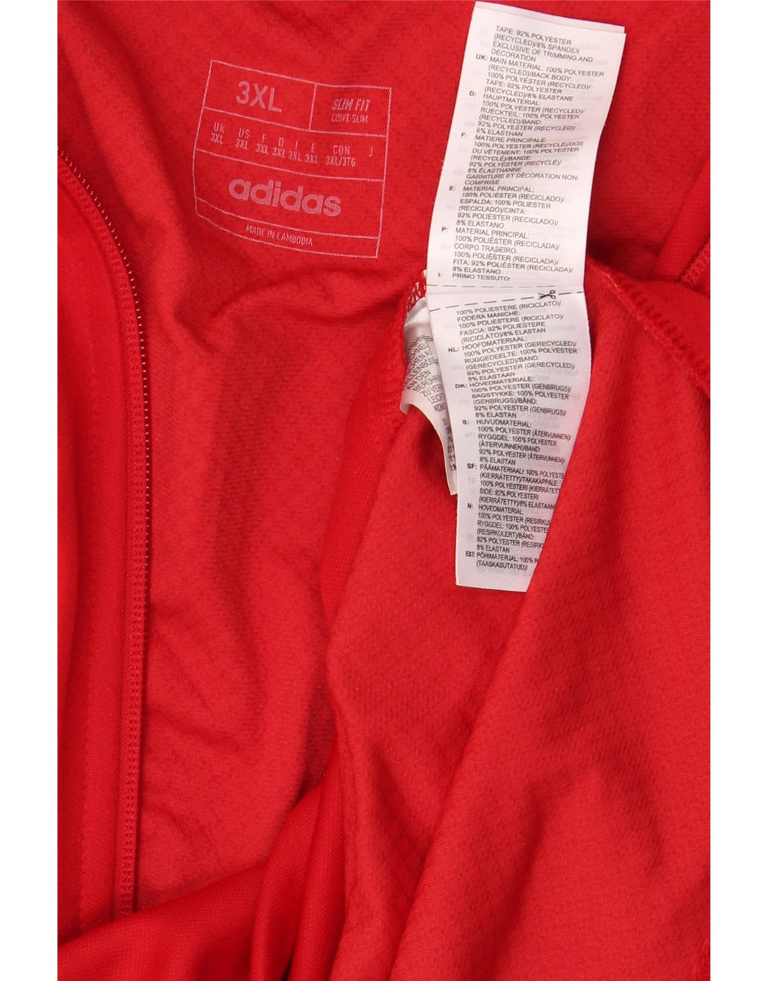 Adidas Herre Aeroready Graphic Tracksuit Top Jakke 3XL Rød Polyester