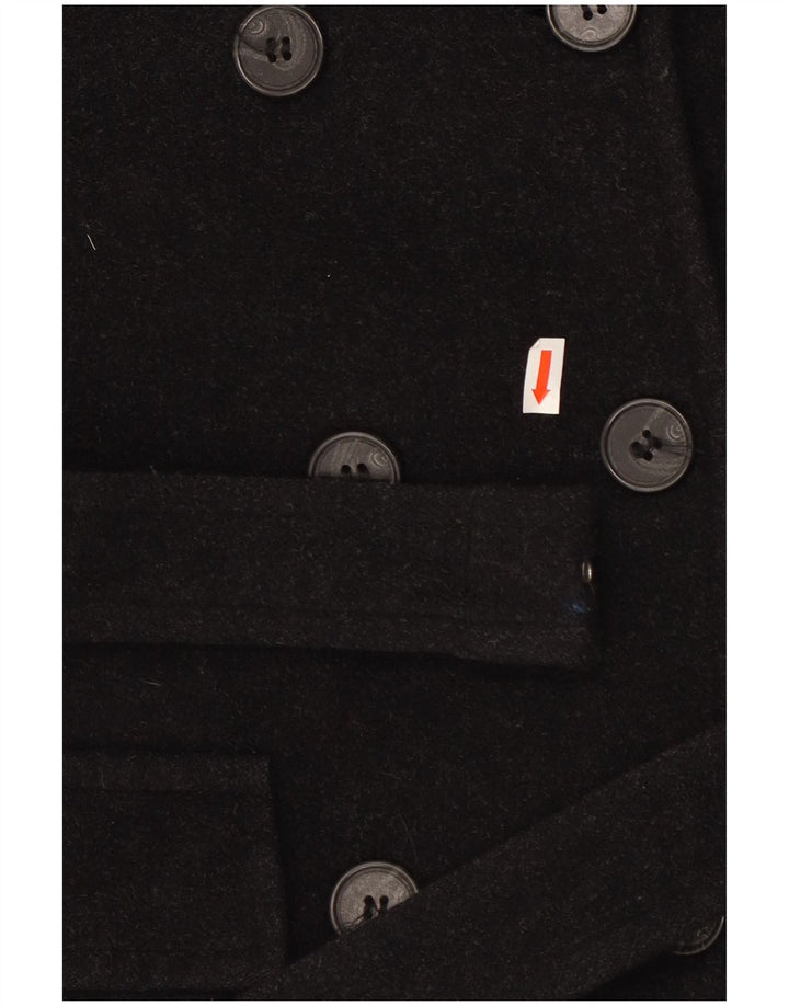 Max & Co. Dame Oversized Dobbeltradet Frakke UK 10 Lille sort uld