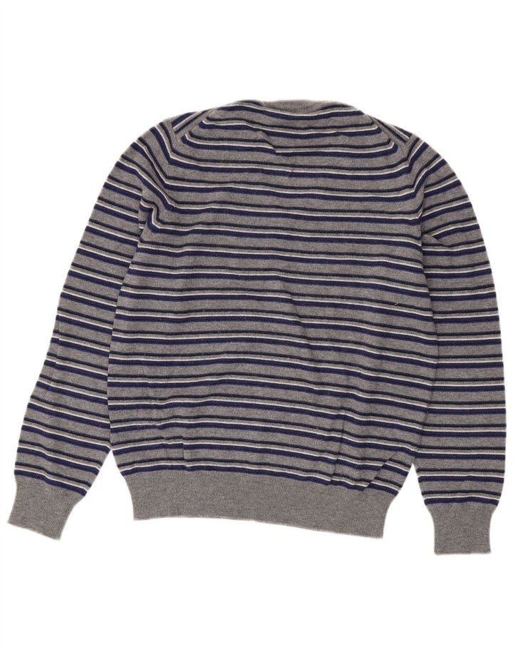 Fred Perry Herre V-hals sweater lille grå stribet uld