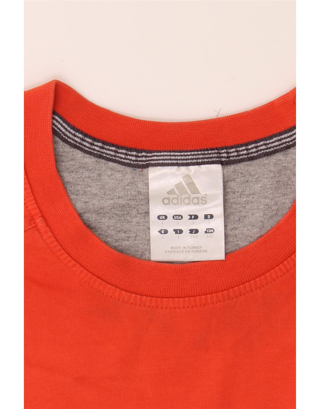 ADIDAS Mens T-Shirt Top Large Orange Cotton Vintage Adidas and Second-Hand Adidas from Messina Hembry 