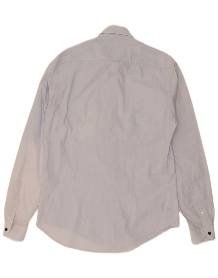 Zara Herre Slim Fit skjorte Medium Blue Pinstripe Bomuld
