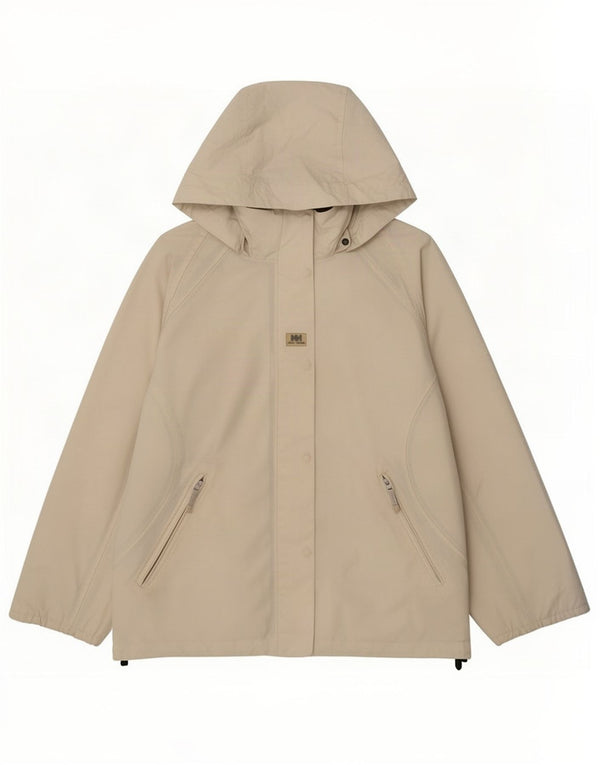 Helly Hansen Regnjakke med hætte til kvinder UK 16 Large Off White Polyester