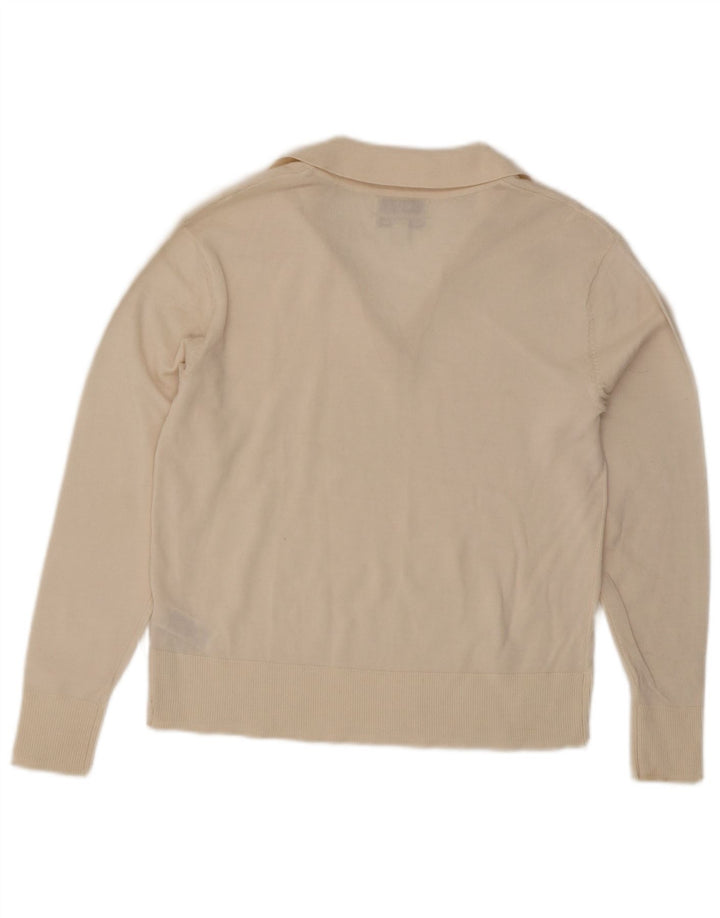 Marks & Spencer Dame Polo Neck Jumper Sweater UK 12 Medium Off White