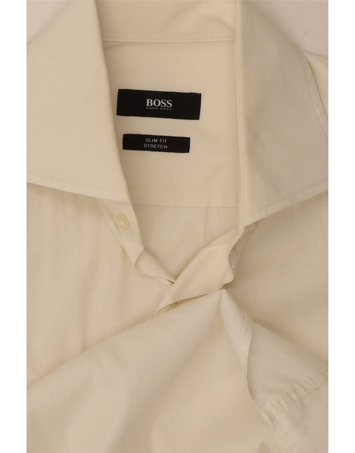 Hugo Boss Herre Slim Fit skjorte Medium Off White