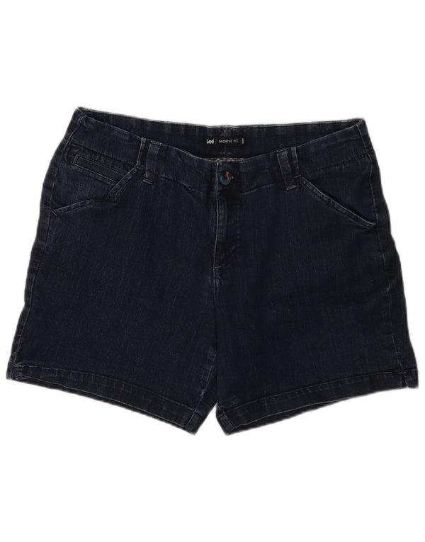 LEE Dame Mid Rise Denim Shorts US 12 Large W34 Navy Blue Bomuld