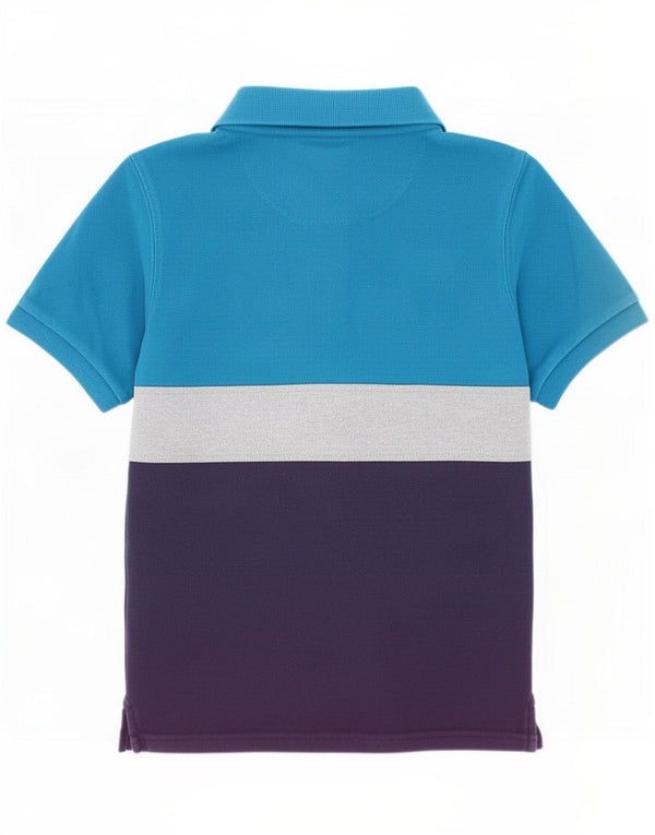 Joules Boys Grafisk Polo Shirt 9-10 år Blå Colourblock Bomuld
