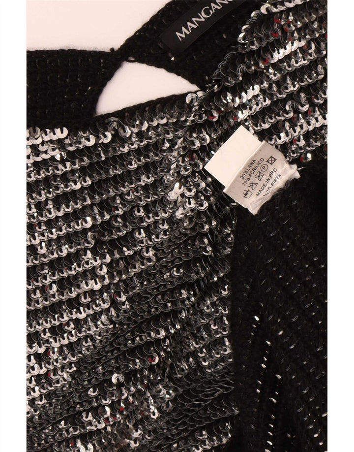 Mangano Dame Paillet Bodycon Kjole UK 14 Medium Sølvuld