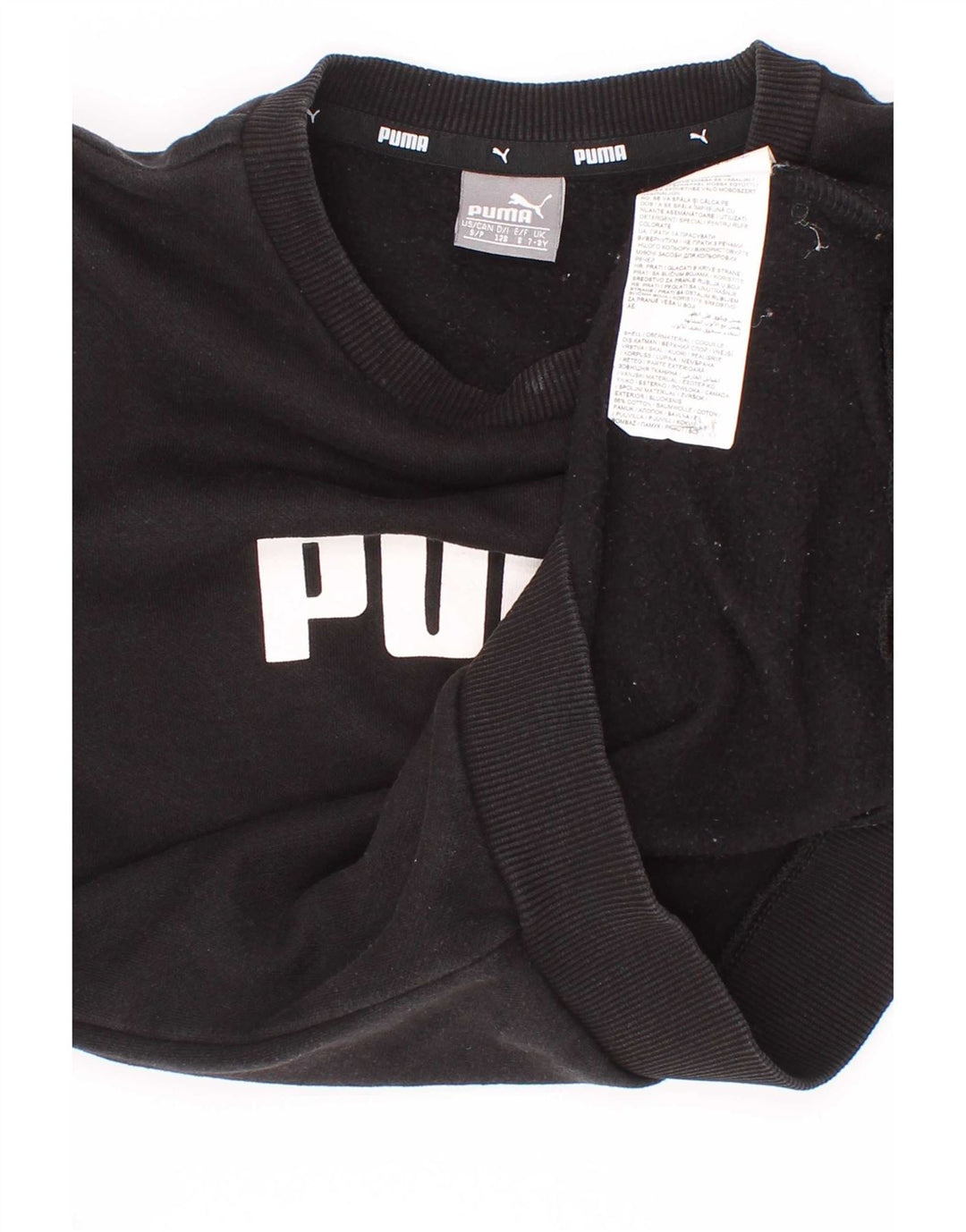 Puma Boys Graphic Sweatshirt Jumper 7-8 år Sort Bomuld