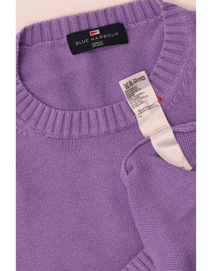 Marks & Spencer Herre Blue Harbor Crew Neck trøje Sweater Large Purple