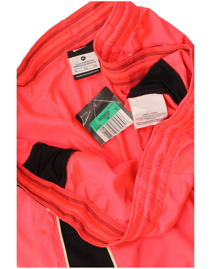 NIKE Womens Sport Shorts UK 18 XL  Pink Colourblock Polyester