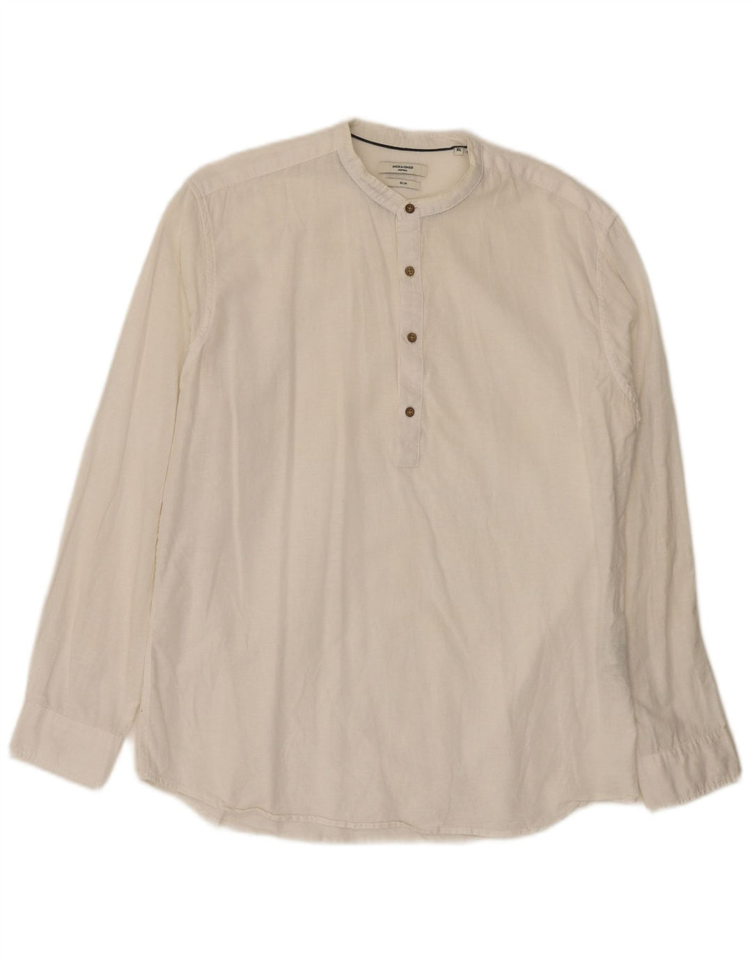 Jack & Jones Herre Slim Fit Pullover Shirt XL Hvid Bomuld