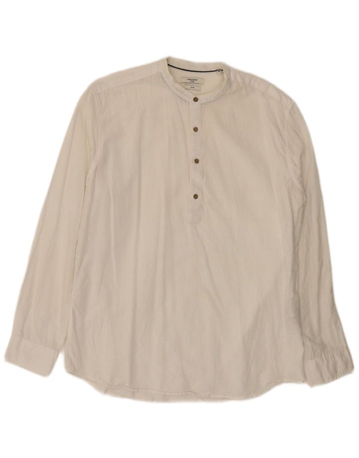 Jack & Jones Herre Slim Fit Pullover Shirt XL Hvid Bomuld